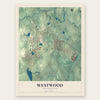 Westwood, Massachusetts map print, the full design