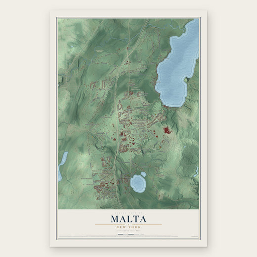 Malta, New York map print, the full design