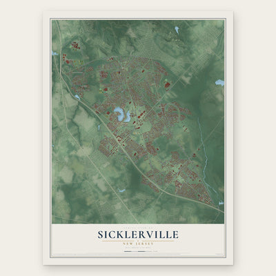 Sicklerville, New Jersey map print, the full design