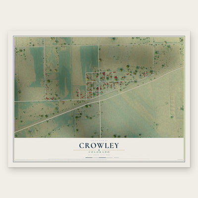 Crowley, Colorado map print, the full design