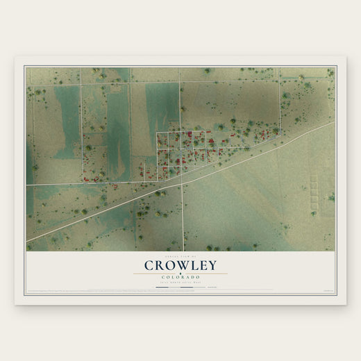 Crowley, Colorado map print, the full design