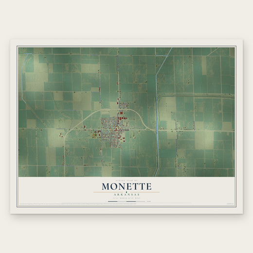 Monette, Arkansas map print, the full design