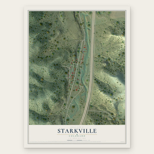 Starkville, Colorado map print, the full design