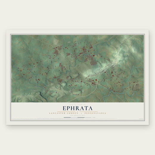 Ephrata, Lancaster County, Pennsylvania map print, the full design
