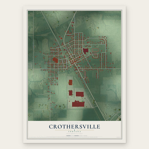 Crothersville, Indiana map print, the full design