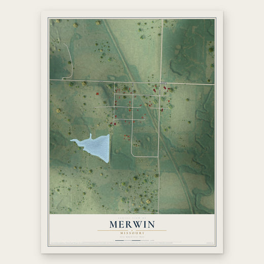 Merwin, Missouri map print, the full design