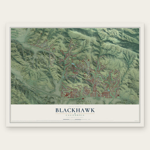 Blackhawk, California map print, the full design