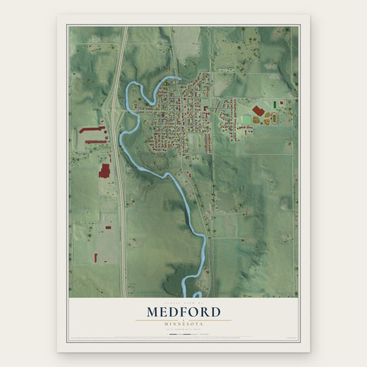 Medford, Minnesota map print, the full design