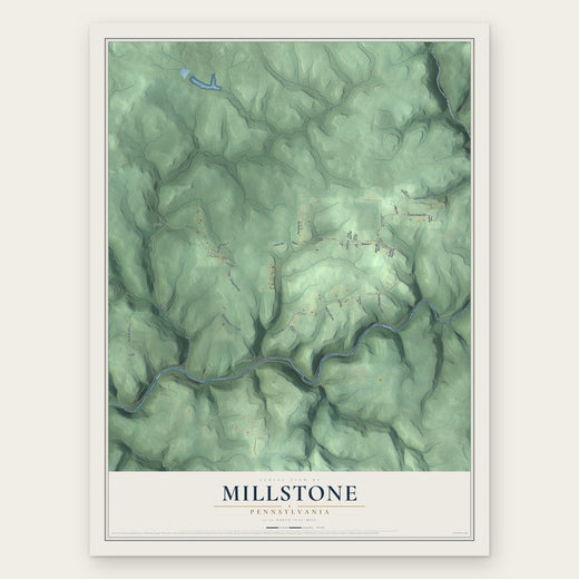 Millstone, Pennsylvania map print, the full design