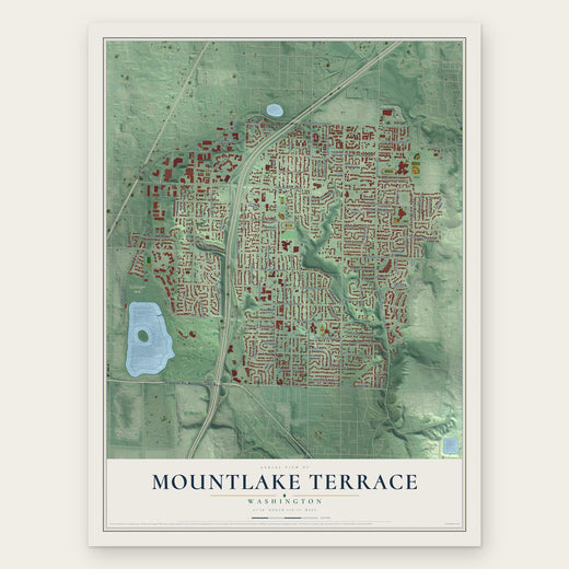 Mountlake Terrace, Washington map print, the full design