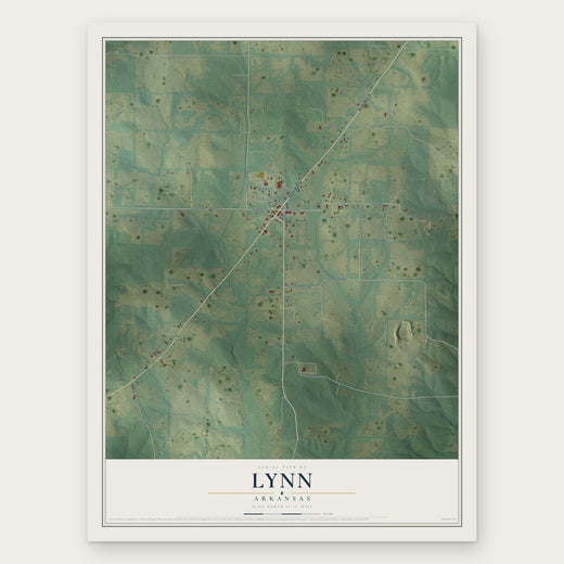 Lynn, Arkansas map print, the full design