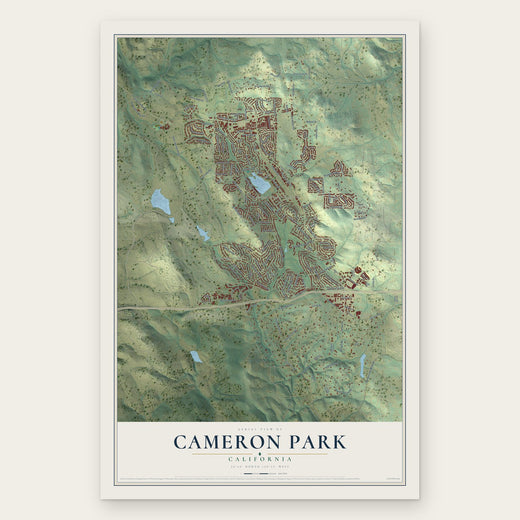 Cameron Park, California map print, the full design