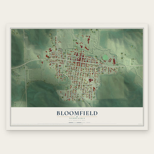 Bloomfield, Nebraska map print, the full design