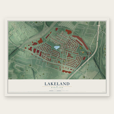 Lakeland, Maryland map print, the full design