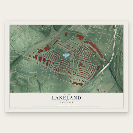 Lakeland, Maryland map print, the full design