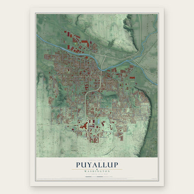 Puyallup, Washington map print, the full design