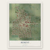 Bement, Illinois map print, the full design