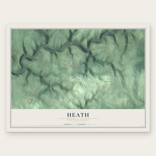Heath, Pennsylvania map print, the full design