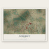 Somerset, Texas map print, the full design