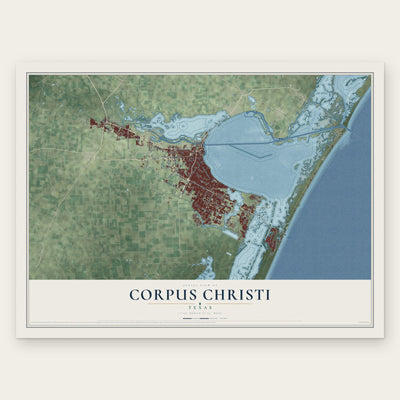 Corpus Christi, Texas map print, the full design