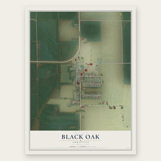 Black Oak, Arkansas map print, the full design