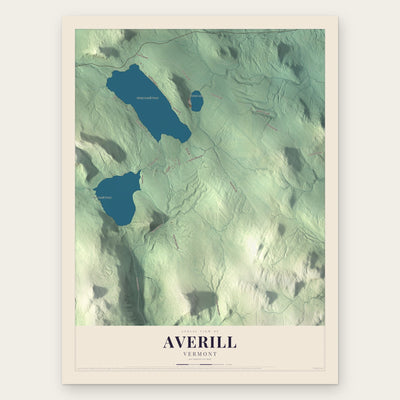 Averill, Vermont map print, the full design