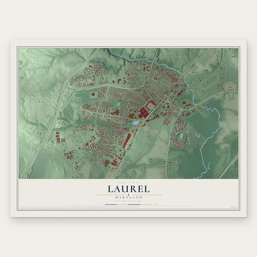 Laurel, Maryland map print, the full design