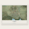 Lawn, Texas map print, the full design