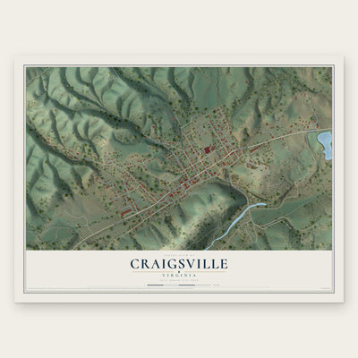 Craigsville, Virginia map print, the full design