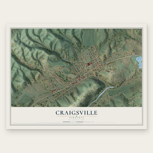 Craigsville, Virginia map print, the full design