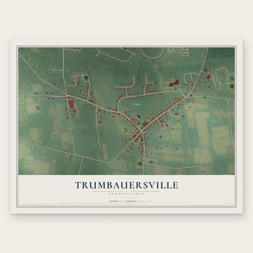 Trumbauersville, Pennsylvania map print, the full design