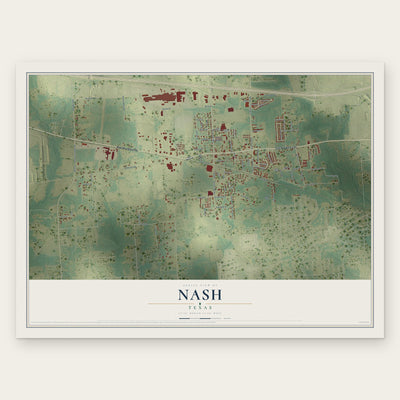 Nash, Texas map print, the full design
