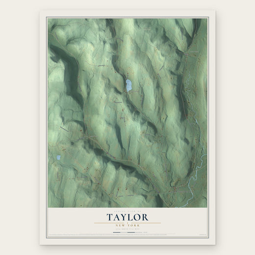Taylor, New York map print, the full design