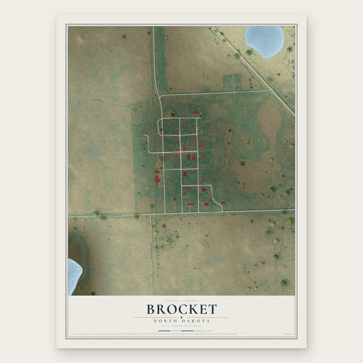 Brocket, North Dakota map print, the full design