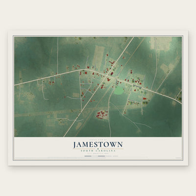Jamestown, South Carolina map print, the full design