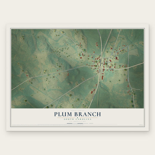Plum Branch, South Carolina map print, the full design