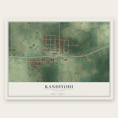 Kandiyohi, Minnesota map print, the full design