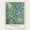 Highland Lake, Alabama map print, the full design