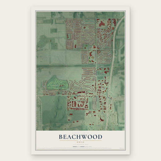Beachwood, Ohio map print, the full design