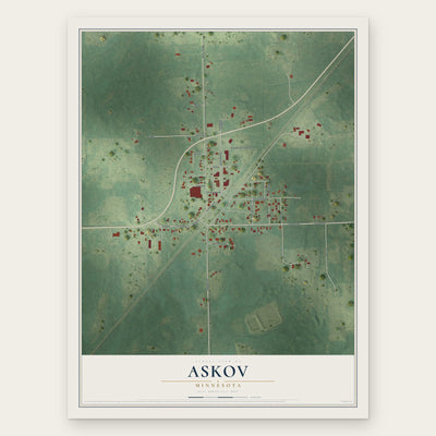 Askov, Minnesota map print, the full design