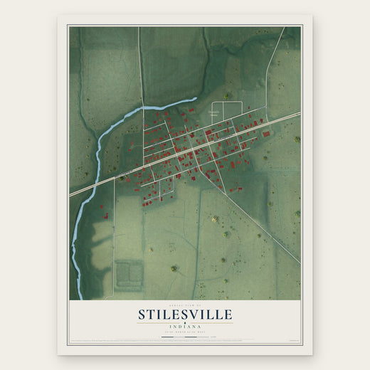 Stilesville, Indiana map print, the full design
