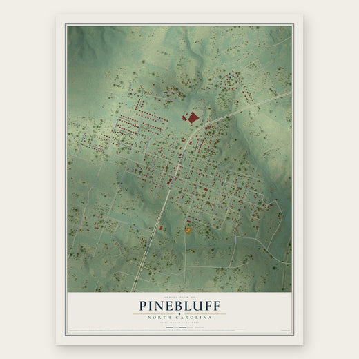 Pinebluff, North Carolina map print, the full design