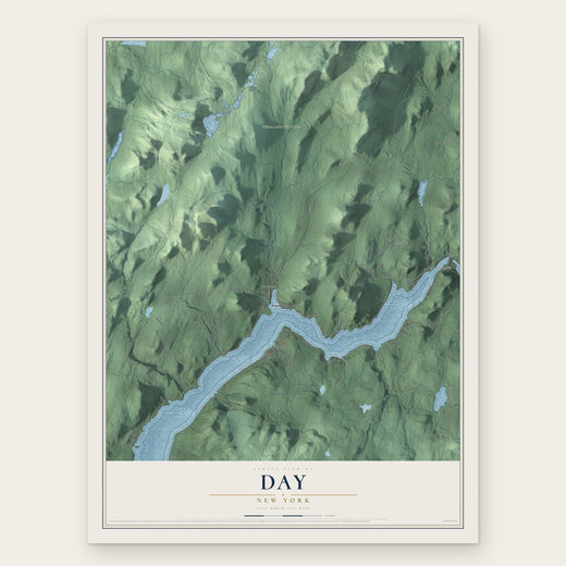 Day, New York map print, the full design
