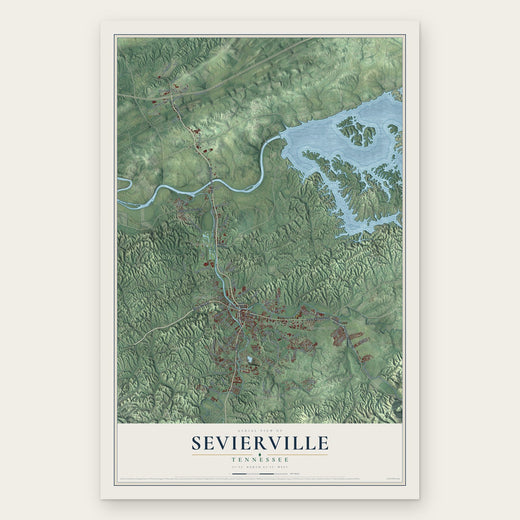 Sevierville, Tennessee map print, the full design