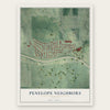 Penelope Neighbors, Georgia map print, the full design