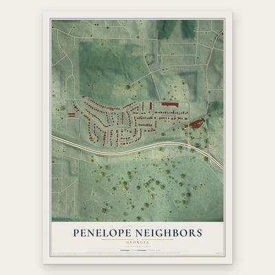 Penelope Neighbors, Georgia map print, the full design