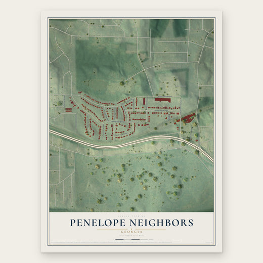 Penelope Neighbors, Georgia map print, the full design