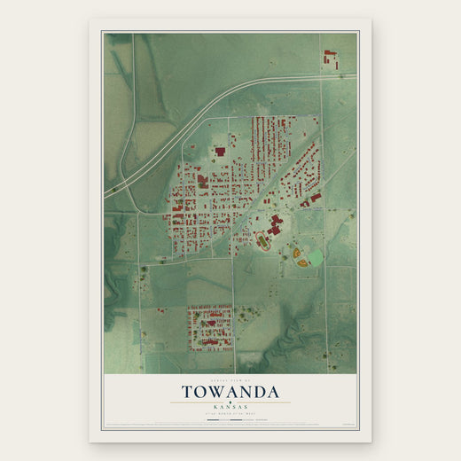 Towanda, Kansas map print, the full design