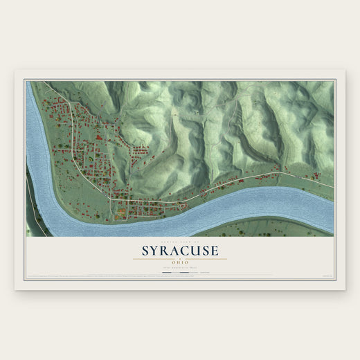 Syracuse, Ohio map print, the full design