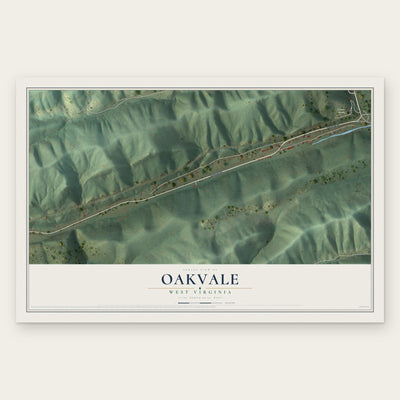 Oakvale, West Virginia map print, the full design